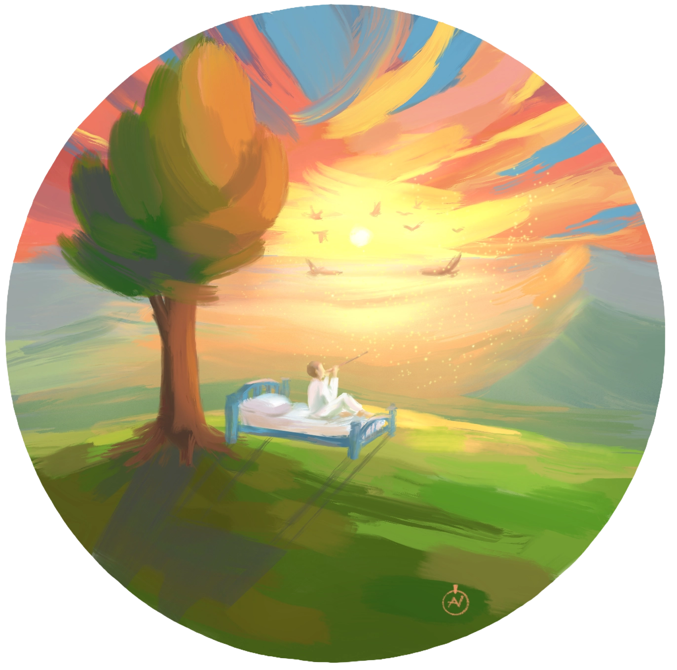 Ілюстрація до Пісні Григорія Сковороди "Ах поля, поля зелені" від Олени Горецької